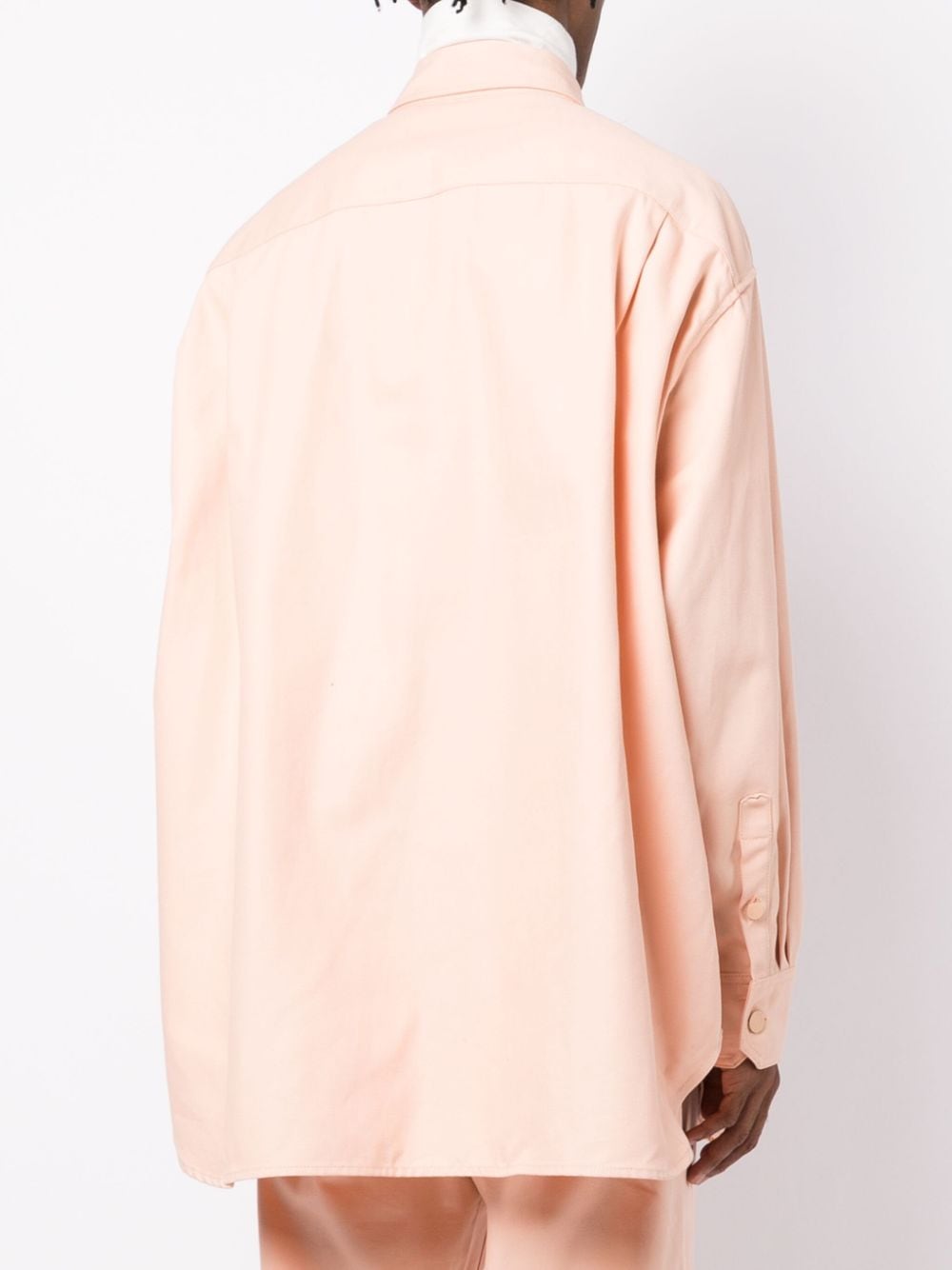 Shop Raf Simons Logo-patch Cotton Shirt In Pink