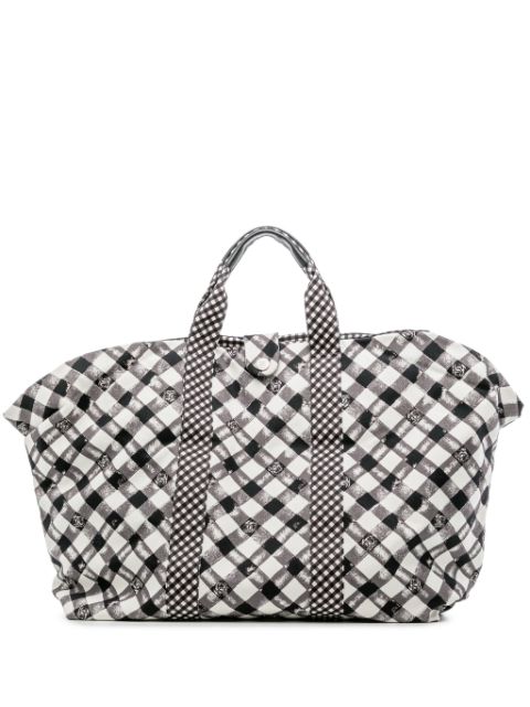 Cheap HOT SALE CHANEL 2010-2011 gingham-check canvas tote bag Women