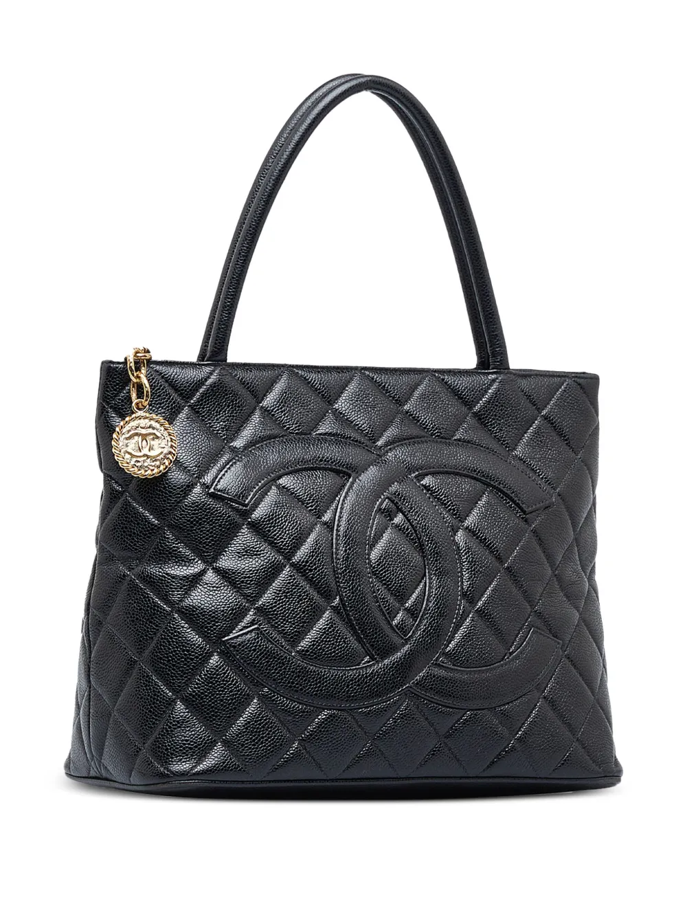 CHANEL Pre-Owned - 2002-2003 Medallion tote bag - women - Leather - One Size - Black 2