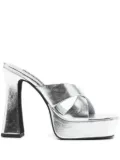 Senso Titan 130mm metallic-leather mules - Silver