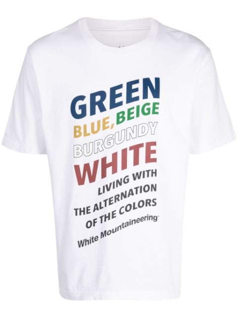 White Mountaineering slogan-print cotton T-shirt