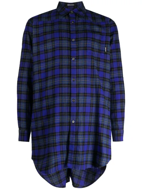 Undercover checkered ruched cotton shirt