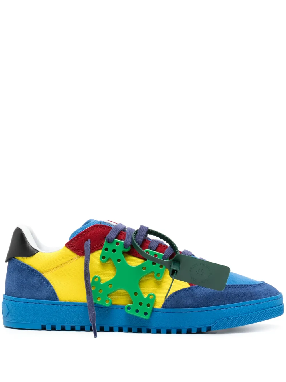 Off-white Arrows-motif Panelled Suede Trainers In Multicolour