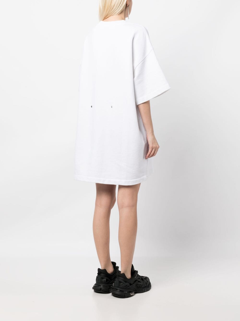 Shop Off-white Logo-print T-shirt Dress In White