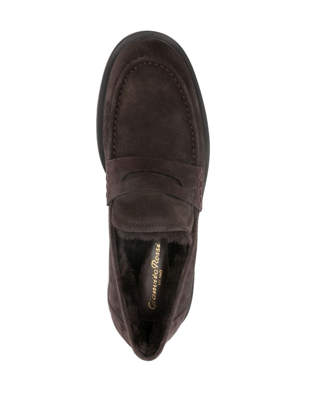 Shop Gianvito Rossi Harris Round-toe Loafers In Brown