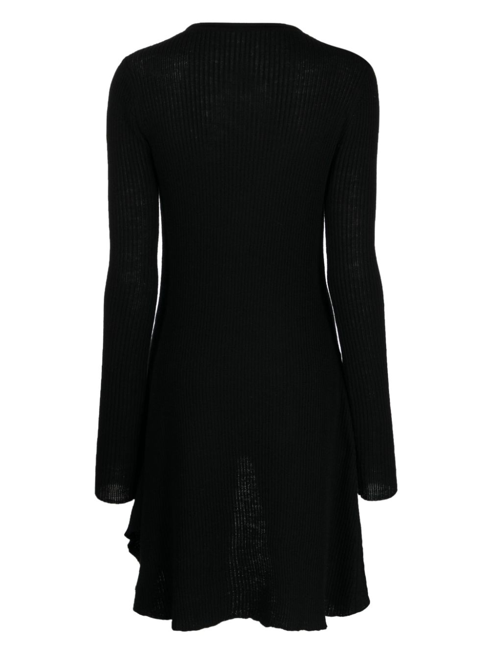 Shop Y's Ribbed Wool Minidress In Black