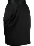 CHANEL Pre-Owned 2009 draped silk miniskirt - Black