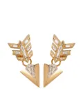 Annoushka 18kt yellow gold Deco diamond feather arrow earrings