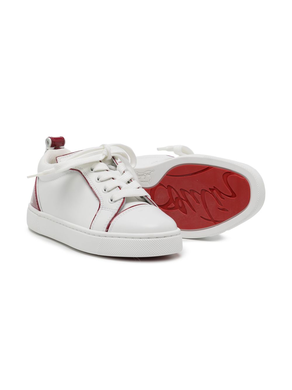 Christian Louboutin Kids Funnyto leren sneakers - Wit