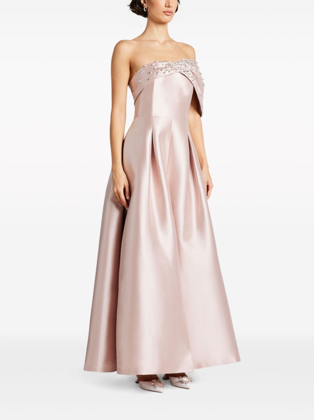 Shop Sachin & Babi Delilah Crystal-embellished Gown In Pink