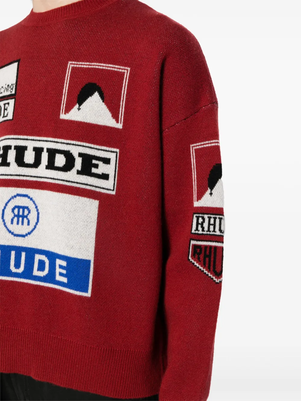 RHUDE Ayrton intarsia trui Rood