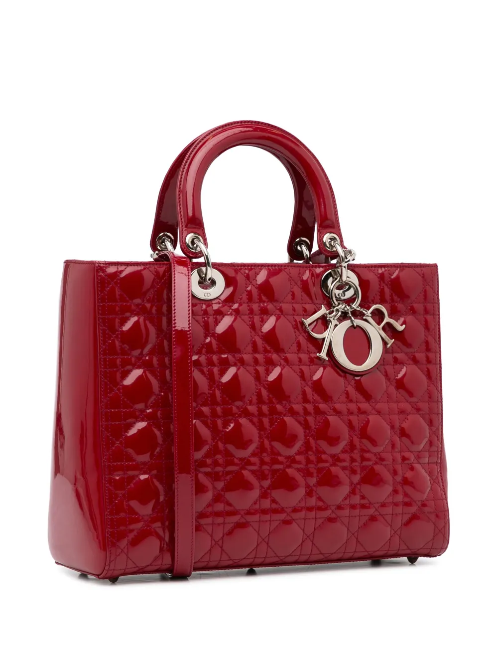 Christian Dior - 2012 pre-owned Cannage Lady Dior tote bag - women - Leather - One Size - Red 2