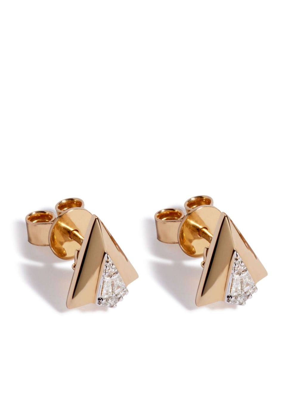 Shop Annoushka 18kt Yellow Gold Deco Arrow Diamond Stud Earrings In B031882n