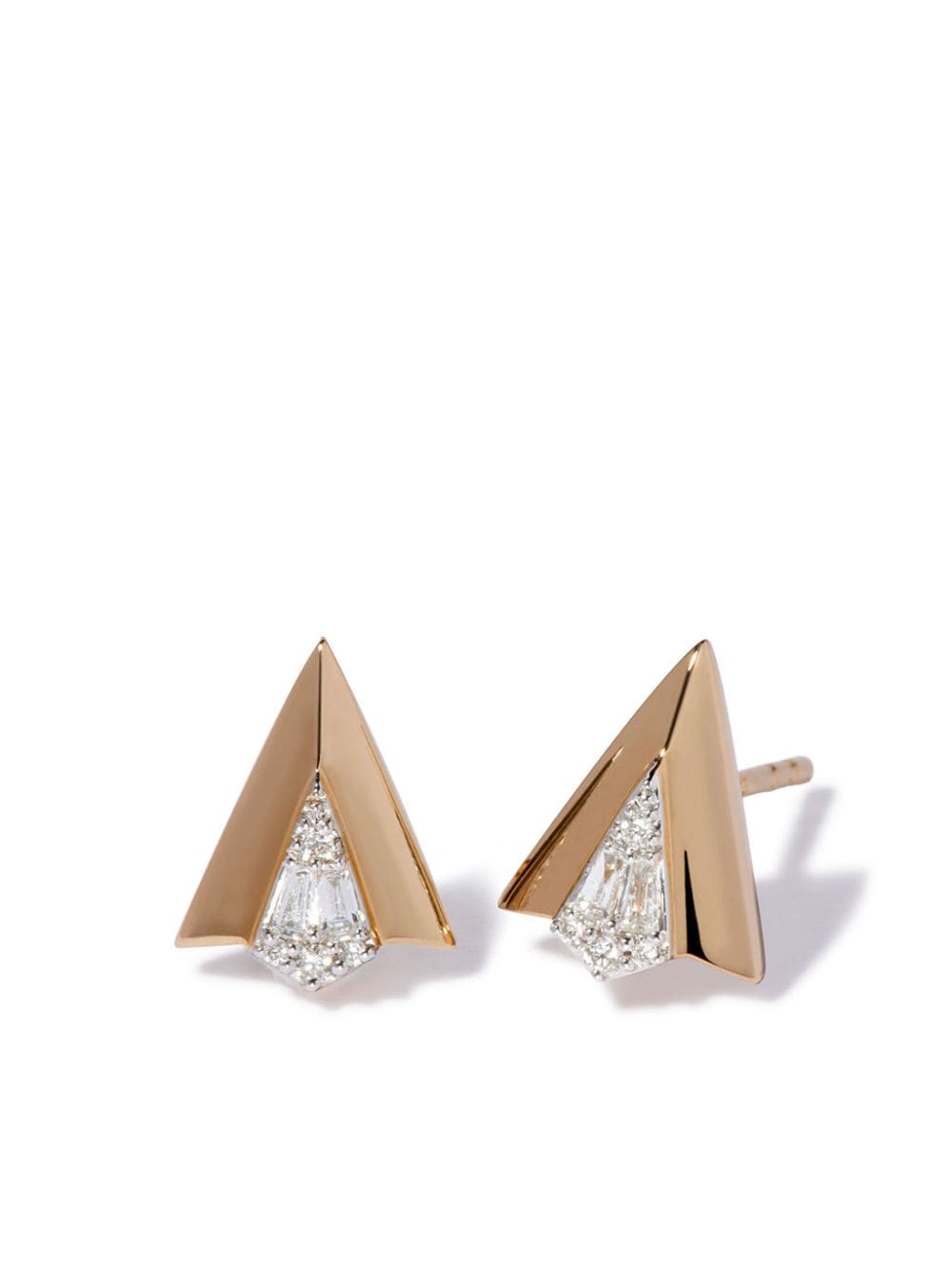 Shop Annoushka 18kt Yellow Gold Deco Long Arrow Diamond Drop Earrings In Bu031884n