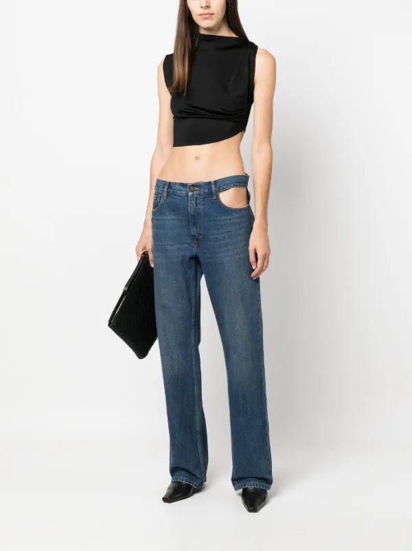 【関税込み】GAUCHERE ブルー カットアウト ジーンズ Gauchère カットアウト ストレートジーンズ | ブルー | FARFETCH JP