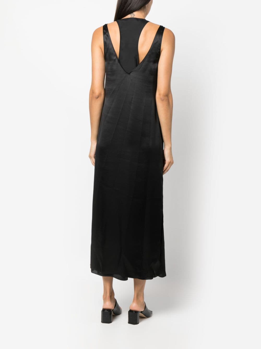 Shop Gauchère Layered Silk Midi Dress In Black