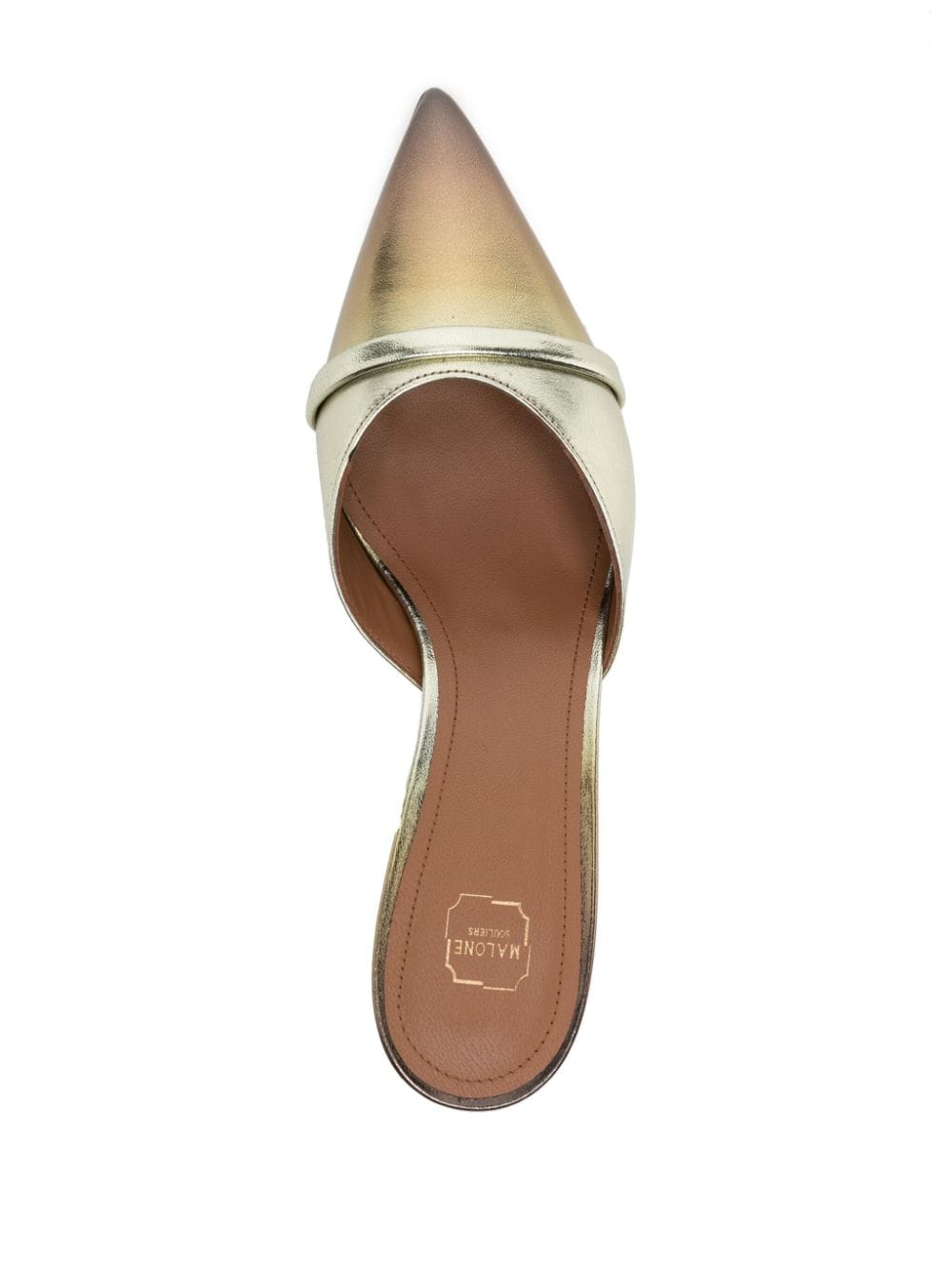 Shop Malone Souliers Joella 60mm Calf Leather Mules In Gold