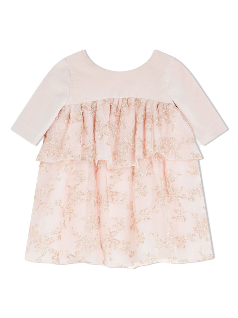 Tartine Et Chocolat Kids' Floral-embroidered Cotton Dress In Pink