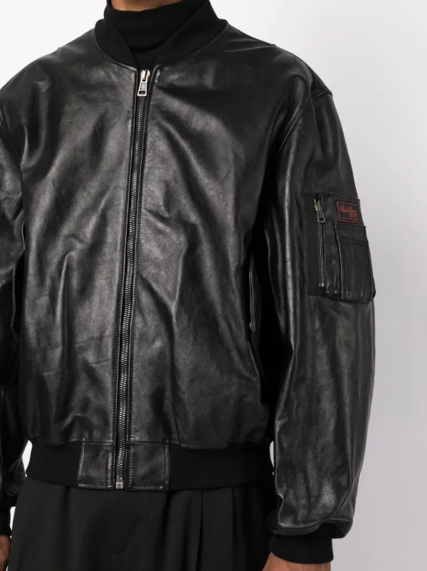 Just Don Chicago Leather Hooded Bomber Jacket - Farfetch