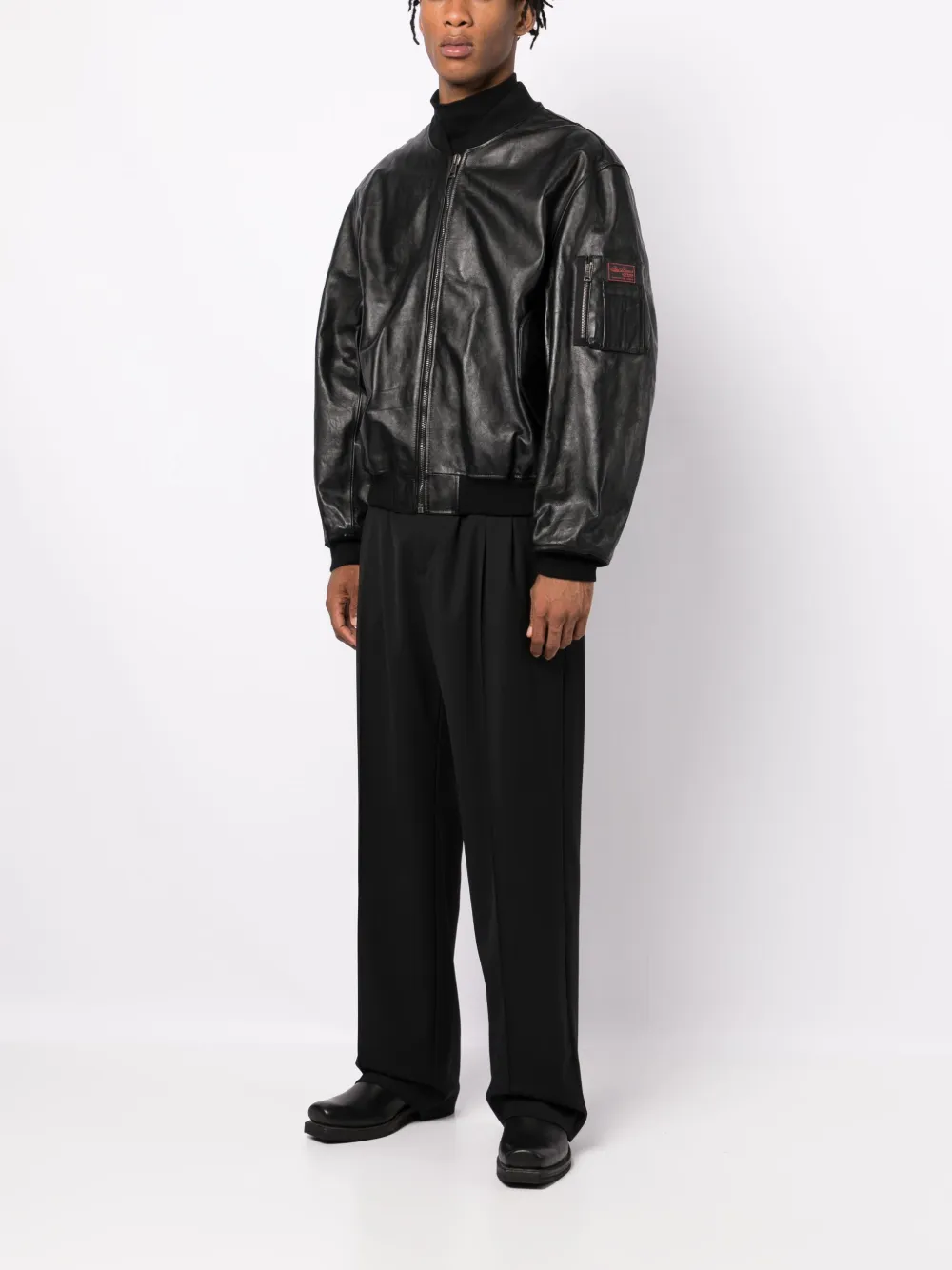 Raf Simons Bomberjack met logopatch - Bruin