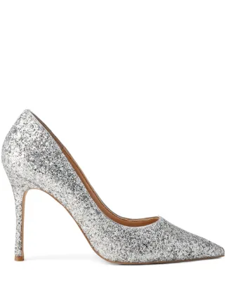 Badgley Mischka グリッター ポインテッドトゥ パンプス | シルバー 