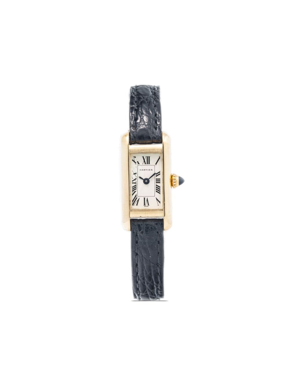 Pre-owned Cartier  Tank Americaine 14mm In White