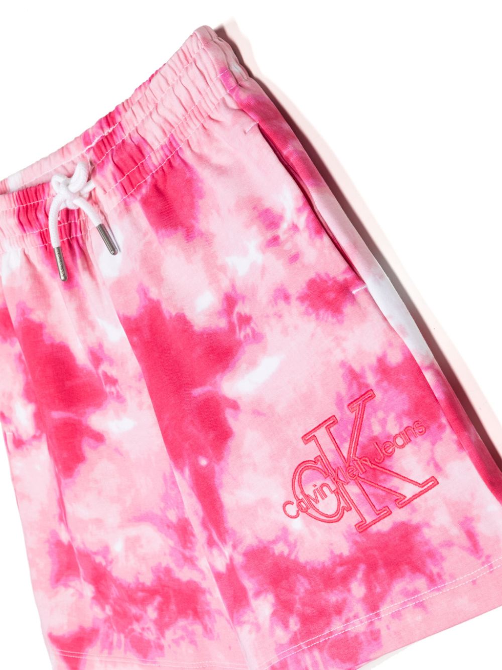 Shop Calvin Klein Tie-dye Pattern Cotton Shorts In Pink