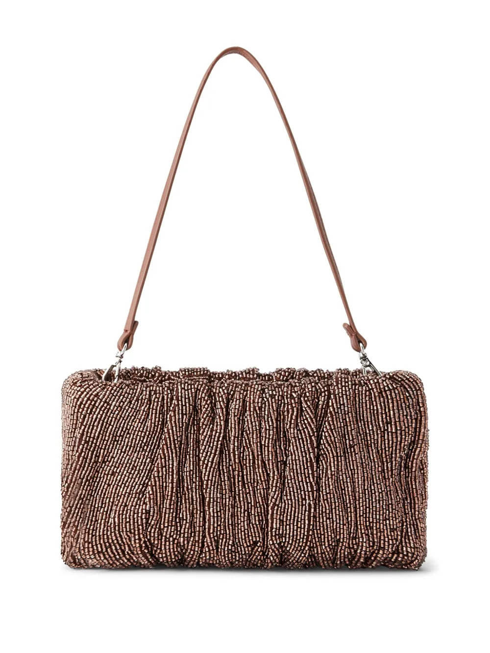 STAUD Beaded Bean Ruched Shoulder Bag Farfetch