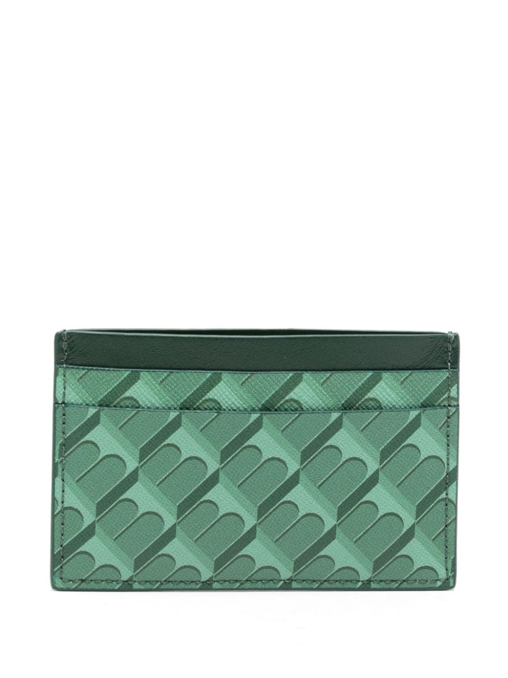 Shop Tammy & Benjamin Geometric-pattern Leather Card Holder In Green