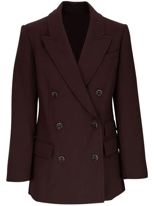 Zimmermann Notched-lapels Double-breasted Blazer in Brown