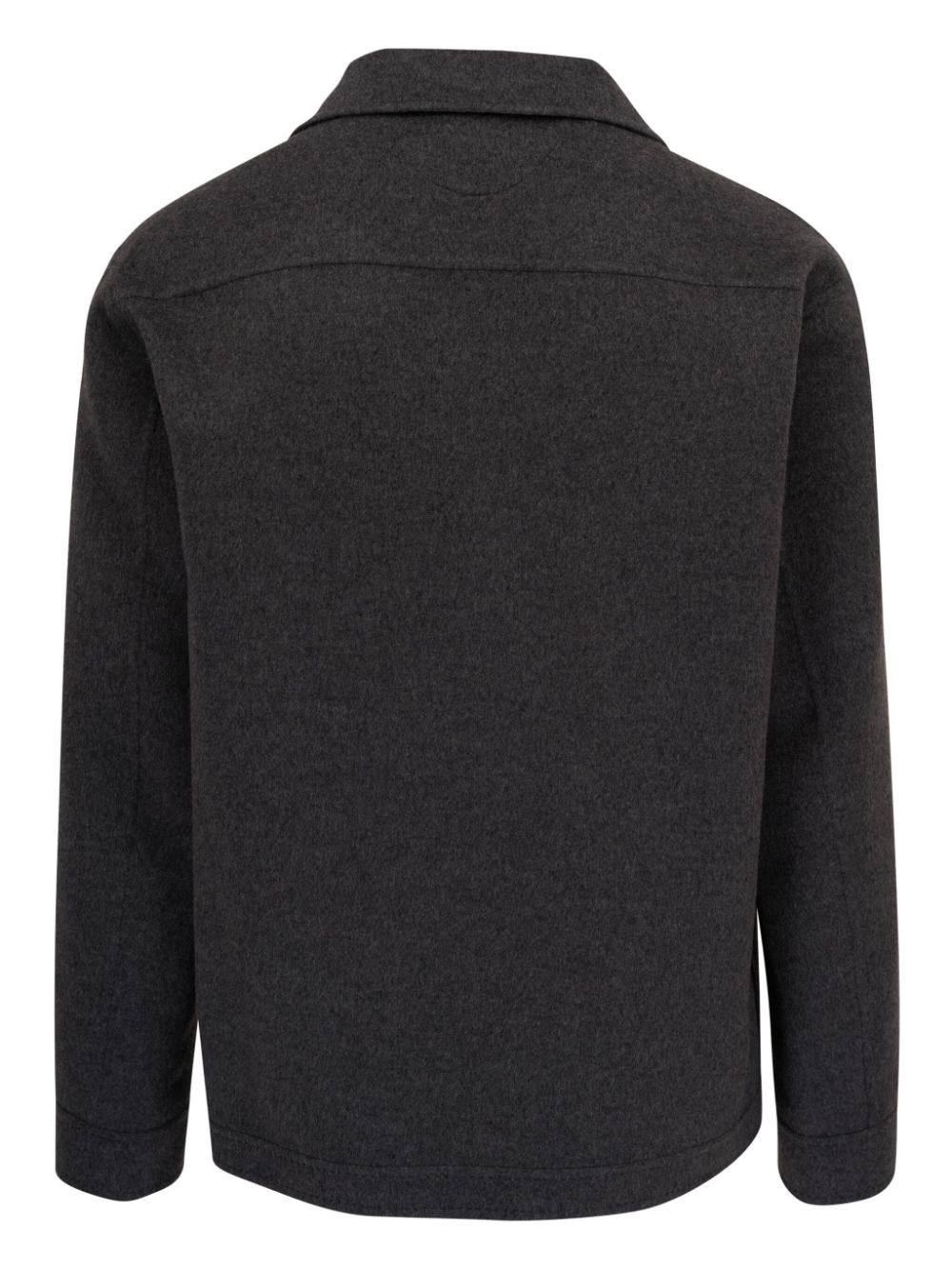 Shop Kiton Button-down Shirt Jacket In Grey