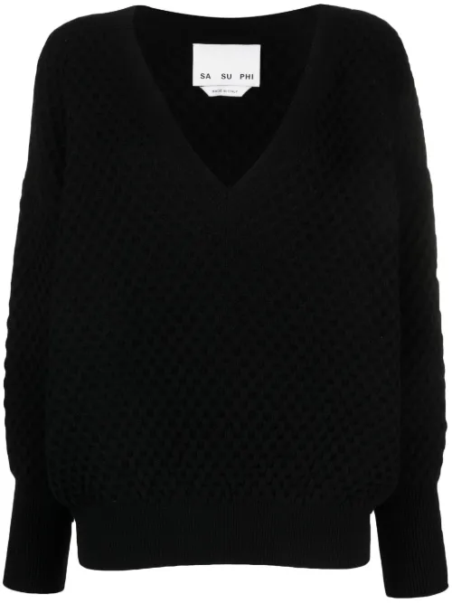 Pull en cachemire à col v - SA SU PHI - Modalova