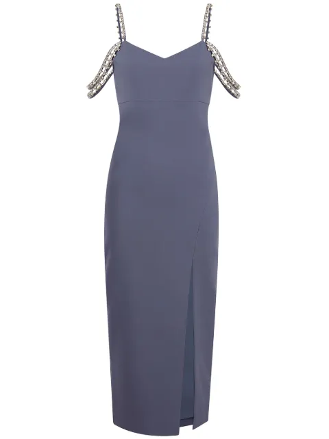 Likely off-shoulder midi dress