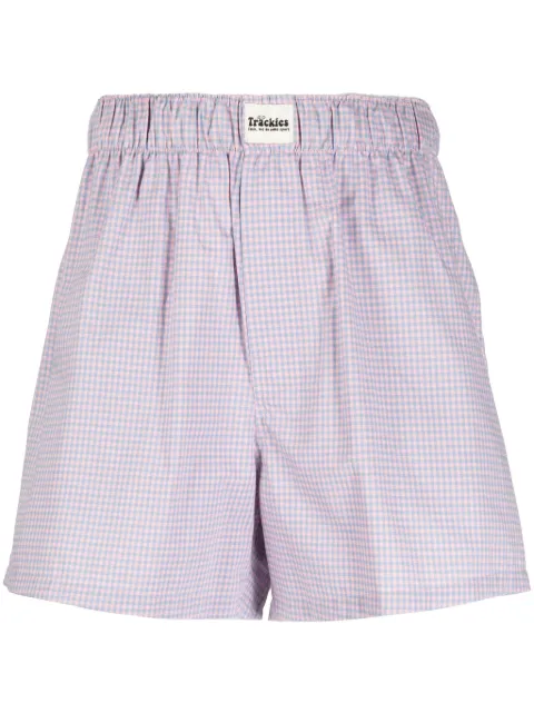 Natasha Zinko shorts con estampado de cuadros gingham