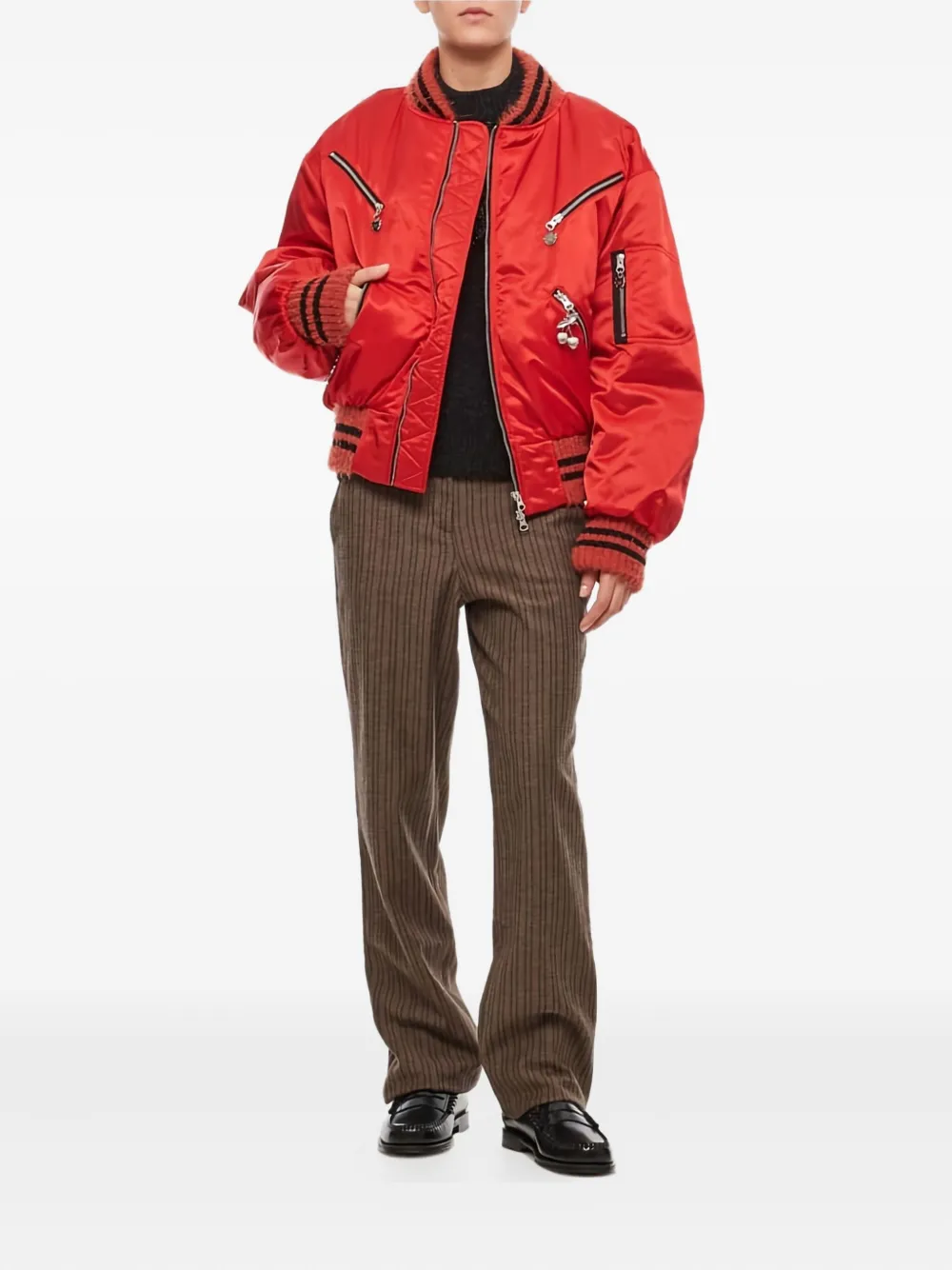 Chopova Lowena Palladian bomberjack met rits Rood