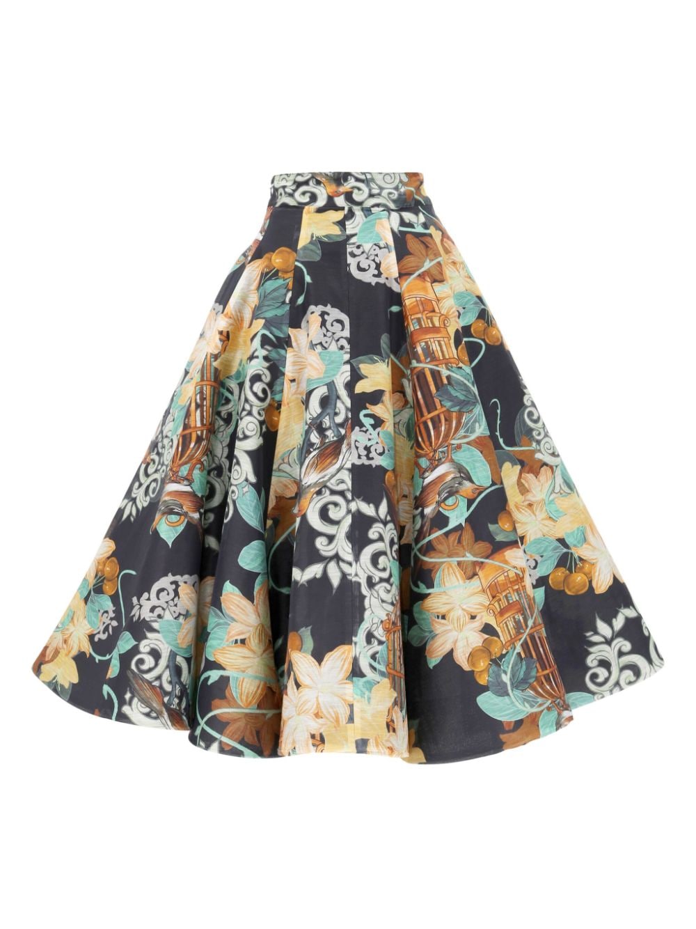 Leo Lin Myla A-line midi skirt - Zwart