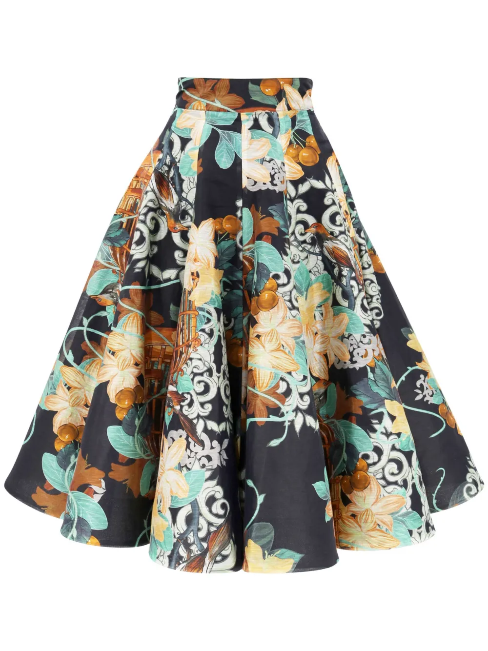 Leo Lin Myla A-line midi skirt - Nero