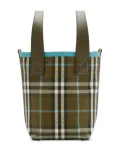 Burberry mini London check-pattern tote bag - Green