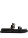 Senso Nova chain-embellished leather sandals - Black