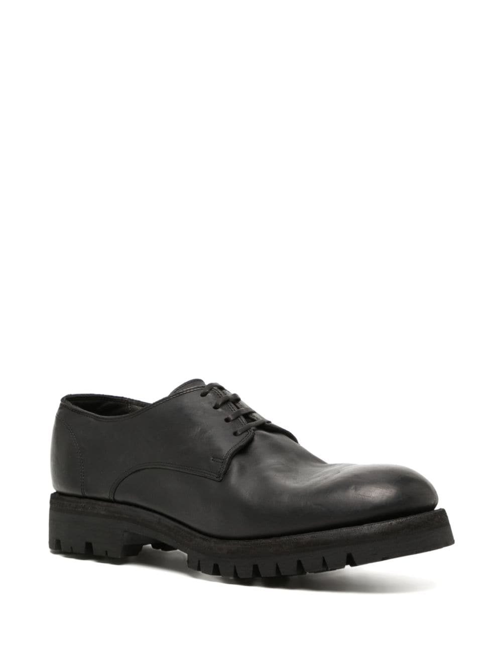Shop Guidi 792v Lace-up Leather Derby Shoes In Black