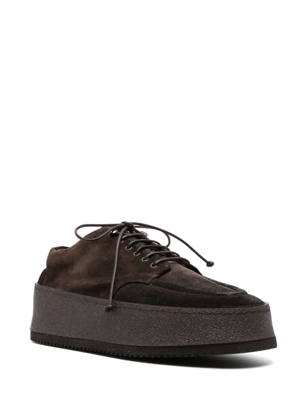 Marsèll flatform lace-up suede derby shoes - Bruin