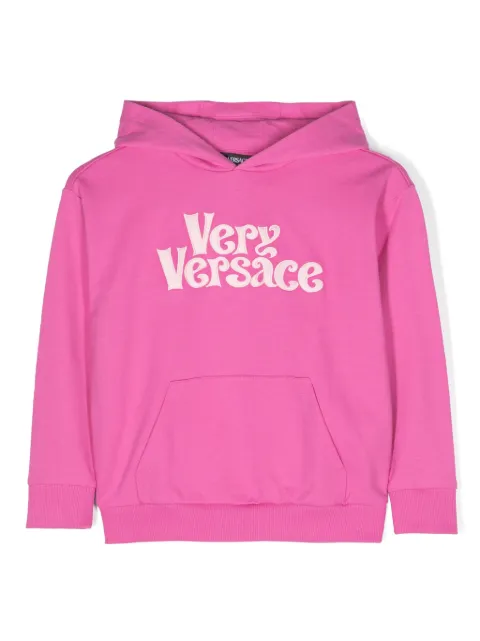 Versace Kids logo-print cotton hoodie 