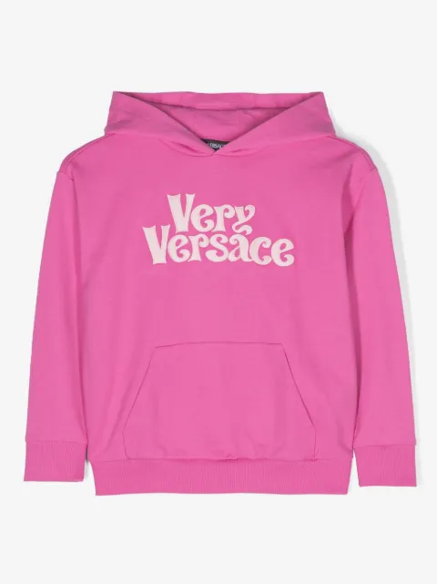 Versace Kids logo-print cotton hoodie 