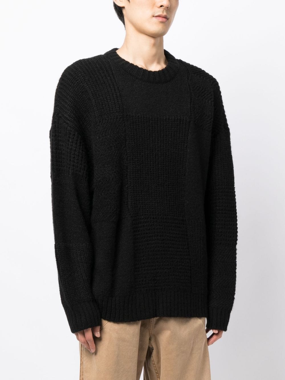 Shop Five Cm Waffle-knit Knitted Jumper In Black