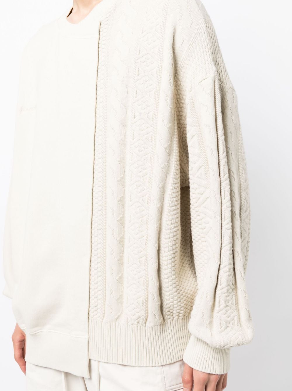 Shop Five Cm Cable-knit Cotton Sweatshirt In White