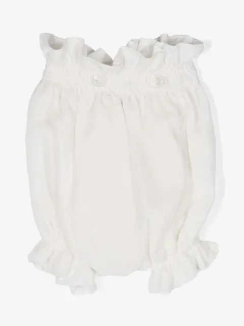 La Stupenderia ruffled silk-velvet bloomers