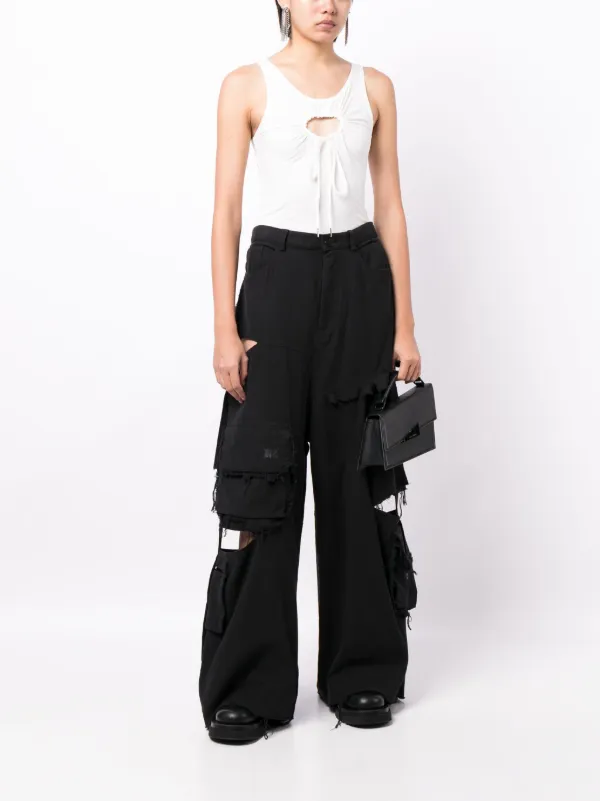 Natasha Zinko cut-out Cargo Jeans | Black | FARFETCH