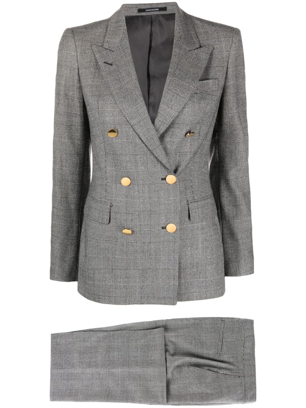 TAGLIATORE PLAID-CHECK DOUBLE-BREASTED SUIT