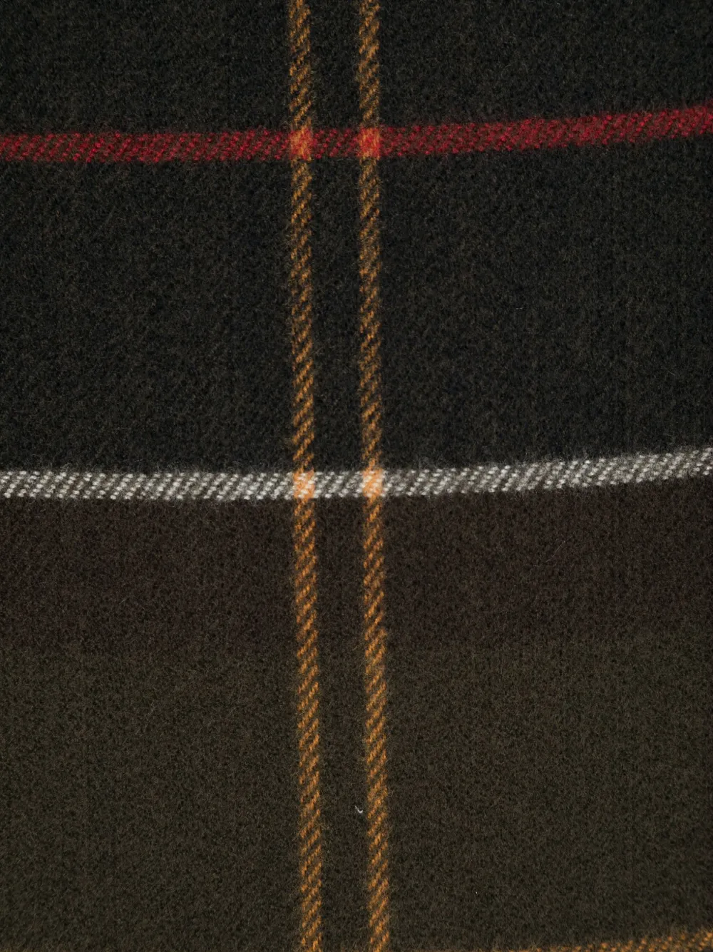 Barbour check-pattern fringed scarf - Groen