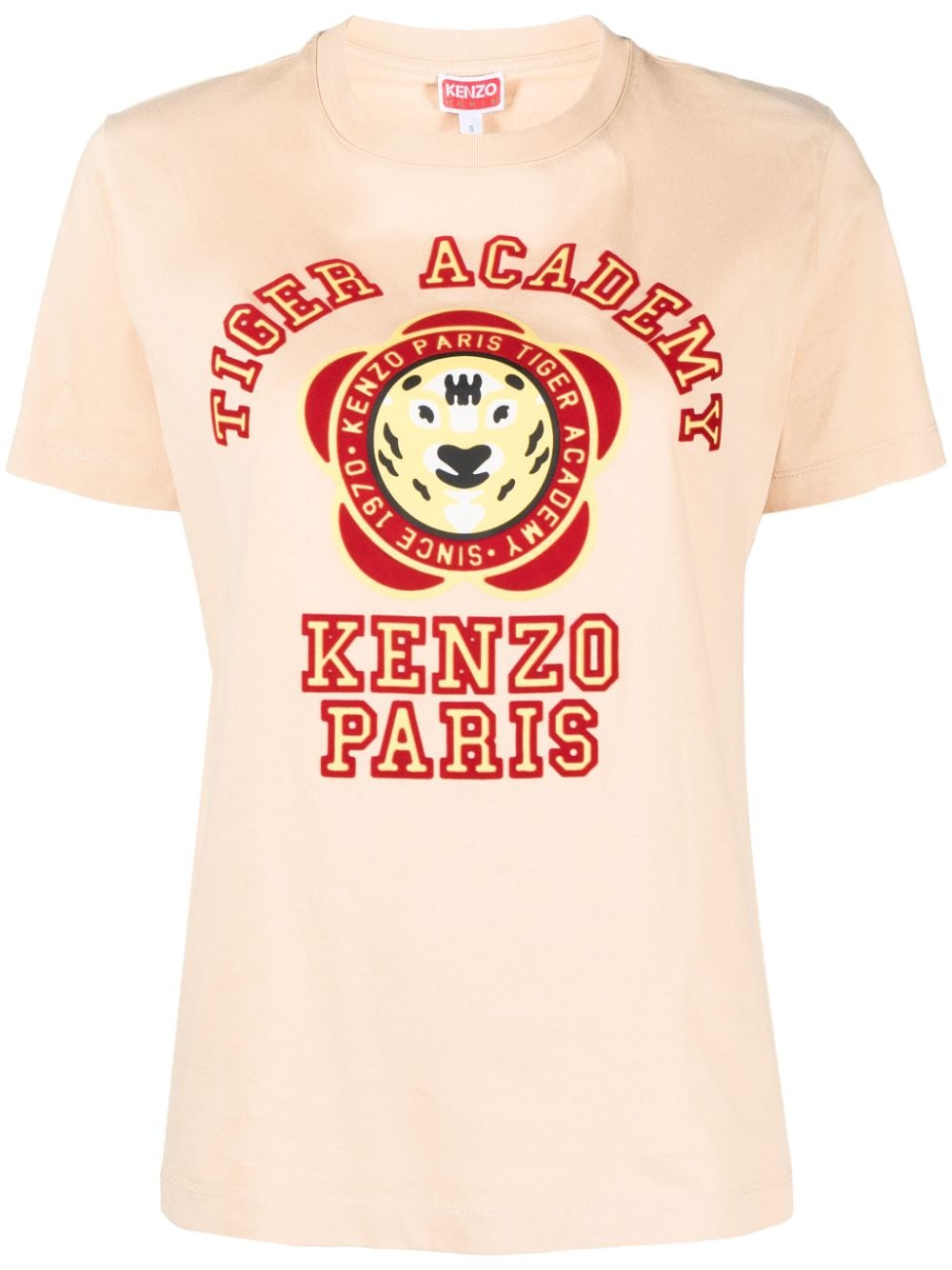 Kenzo Tiger Academy Cotton T-shirt In Neutrals